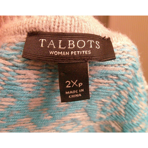 Talbot's Crew Neck Fair Isle Sweater Women's 2X Petite Icelandic, Nordic - Picture 6 of 9